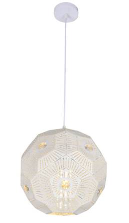 Candellux EUPHORIA 31-69689 lampa wisząca biała metalowy klosz z kryształkami 1X40W E27 30cm