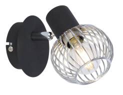 Candellux OSLO 91-61836 kinkiet lampa ścienna czarny+chrom 1X40W E14 regulacja klosza 8cm