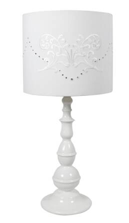 Candellux LANS 41-53855 lampa stołowa abażur biała 1X60W E27 25cm