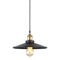 Italux lampa wisząca Verda MDM-3458/1M BK+GD metalowa czarna + złoty 26cm