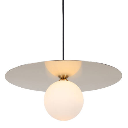 Italux Spoletto PND-201923-1 lampa wisząca nowoczesna aluminium złoty klosz szkło biały kula G9 1x40W 45cm IP20 