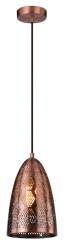 Candellux SFINKS 31-43313 lampa wisząca 1X60W E27 metalowy klosz stożek i ażurowy dekor miedziany 20 cm