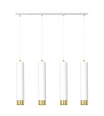 Emibig KIBO 4 WH/GOLD  642/4 lampa wisząca nowoczesna metal spot wiszący białe tuby złote dodatki 4x30W Gu-10 60cm