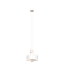 Emibig TUNISO 1 WHITE 583/1 lampa wisząca styl skandynawski drewno biała szeroki klosz 1x60W E27 20cm