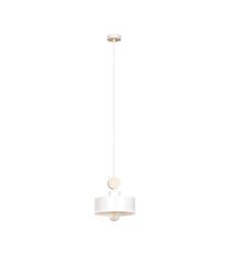 Emibig TUNISO 1 WHITE 583/1 lampa wisząca styl skandynawski drewno biała szeroki klosz 1x60W E27 20cm