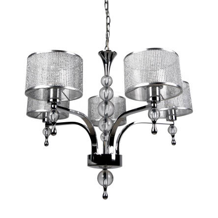 Zuma Line P1550-05A-F4B3 JEWELERY lampa wisząca srebrny 5xE27 60W 74cm