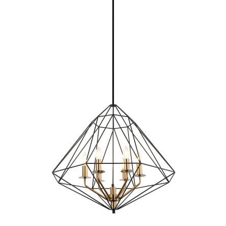 Italux Maresmo PEN-6369-6-BKBR lampa wisząca stal czarny złoty geometryczny E14 6x40W 65cm IP20 WM