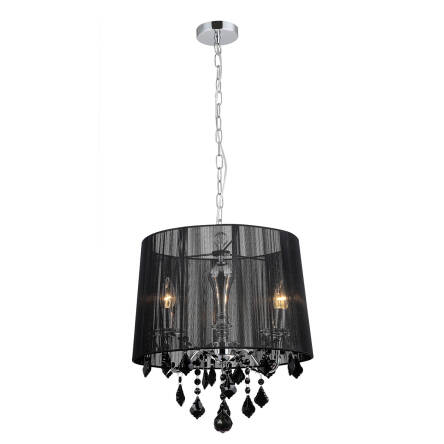 Italux lampa wisząca Cornelia MDM-2572/3 BK czarny abażur kryształy