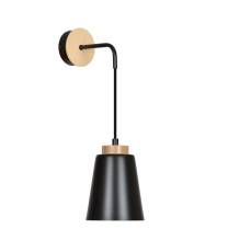 Emibig BOLERO K1 BLACK 442/K1 kinkiet lampa ścienna styl skandynawski drewno czarny 1x60W E27 14cm