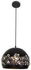 Candellux JOLINA 31-69696 lampa wisząca czarny metalowy klosz z kryształkami 1X40W E27 30cm