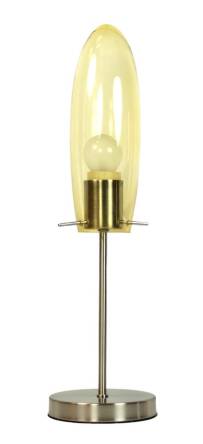 Candellux MELOT 41-10813 lampa stołowa nikiel mat 1X60W E27 szklany klosz żółty 8cm