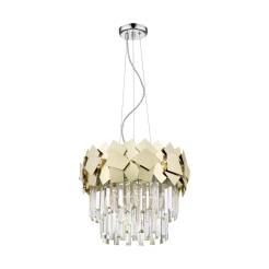 Zuma Line P0506-05A-F4E3 QUASAR lampa wisząca złoty kryształ 5xE14 40W 41cm