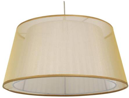 Candellux CHARLIE 31-24961 lampa wisząca abażur wewnętrzny tasiemkowy+ zewnętrzny z półprzezroczystej organzy złoty 1X60W E27 45 cm