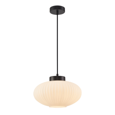 Italux Isola 3K  OFL-6923-3K  lampa wisząca nowoczesna stal czarna szklany klosz biały, 1x40W E27 20cm