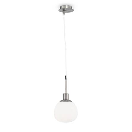 Maytoni Erich MOD221-PL-01-N lampa wisząca metalowa rama nikiel klosz matowe białe szkło 1xE14 40W 15 cm