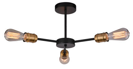 Candellux GOLDIE 33-55750-Z plafon lampa sufitowa czarny patyna 3X60W E27 bez żarówek WM