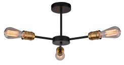 Candellux GOLDIE 33-55750-Z plafon lampa sufitowa czarny patyna 3X60W E27 bez żarówek WM