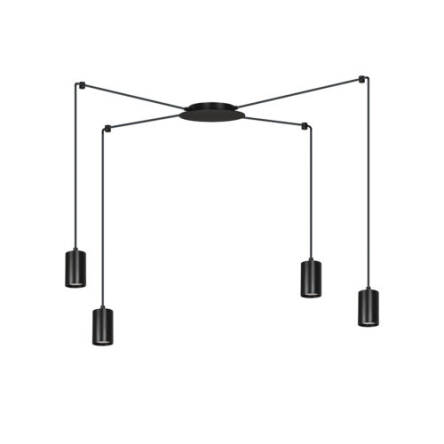 Emibig TRAKER 4 BL/BLACK 524/4 lampa wisząca nowoczesna halogen punktowy czarny 4x30W Gu-10 300cm