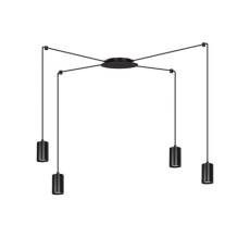 Emibig TRAKER 4 BL/BLACK 524/4 lampa wisząca nowoczesna halogen punktowy czarny 4x30W Gu-10 300cm