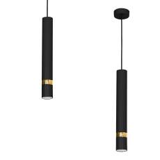 Milagro JOKER BLACK/GOLD MLP6079 lampa wisząca podłużna czarna złoty pasek 1xGU10 8cm
