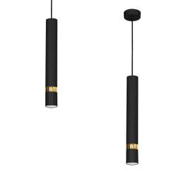 Milagro JOKER BLACK/GOLD MLP6079 lampa wisząca podłużna czarna złoty pasek 1xGU10 8cm