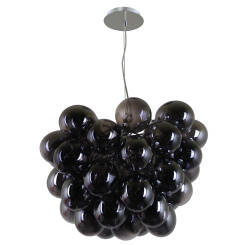 Italux Bento PND-7273-S-8-SMK lampa wisząca nowoczesna stalowa chrom klosze szkło dymiony G9 8x28W IP20 50cm