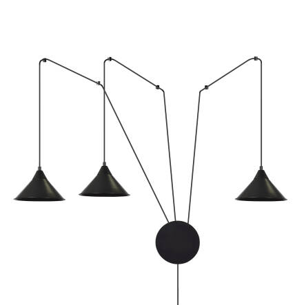 Emibig ABRAMO 3 BLACK 160/3 lampa wisząca regulowana metalowa czarna loft 3x60W E27 490cm