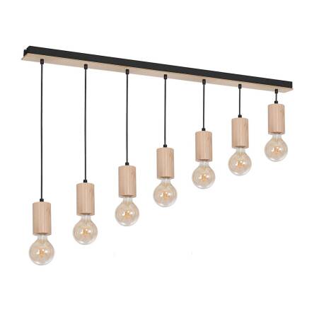 Milagro LINES MLP8828 lampa wisząca naturalne drewno regulacja wysokości 7xE27 32cm