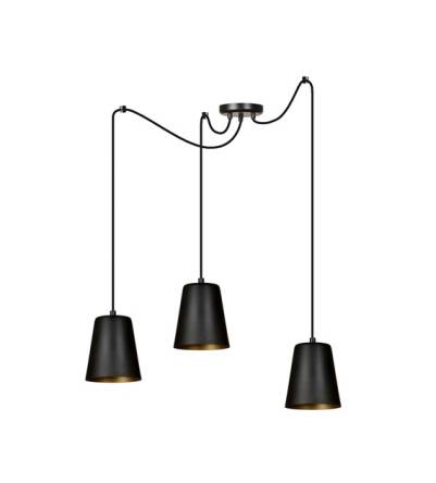 Emibig LINK 5 BLACK / GOLD 455/5 lampa wisząca klosz czarny złoty środek metal 5x60W E27 80cm