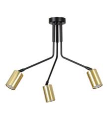Emibig VERNO 3 BLACK 655/3 lampa wisząca nowoczesny spot sufitowy regulowane reflektory metal czarno-złoty 3x30W Gu10 50cm