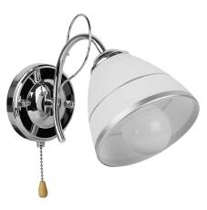 Candellux ELOTTE 21-75390 kinkiet lampa ścienna biała klosz szklany 1X40W E27 27 cm