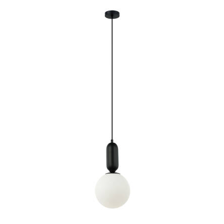 Italux Aldeva PND-02340-1M-BK lampa wisząca nowoczesna czarna, klosz szklany kula 20cm E27 1x40W
