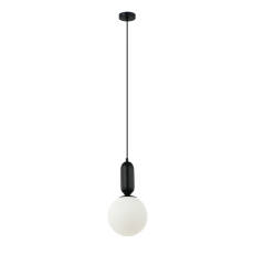 Italux Aldeva PND-02340-1M-BK lampa wisząca nowoczesna czarna, klosz szklany kula 20cm E27 1x40W