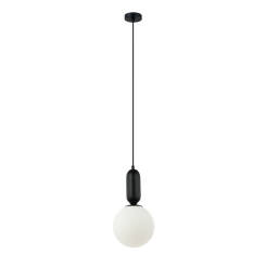 Italux Aldeva PND-02340-1M-BK lampa wisząca nowoczesna czarna, klosz szklany kula 20cm E27 1x40W