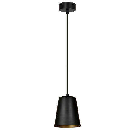 Emibig MILAGRO 1 BLACK / GOLD 415/1 lampa wisząca nowoczesna czarna środek złoty metal 1x60W E27 14cm