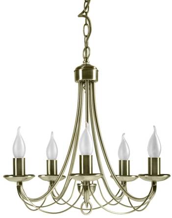 Candellux MUZA 35-69170 żyrandol regulacja wysokości 5X40W E14 patyna 50cm