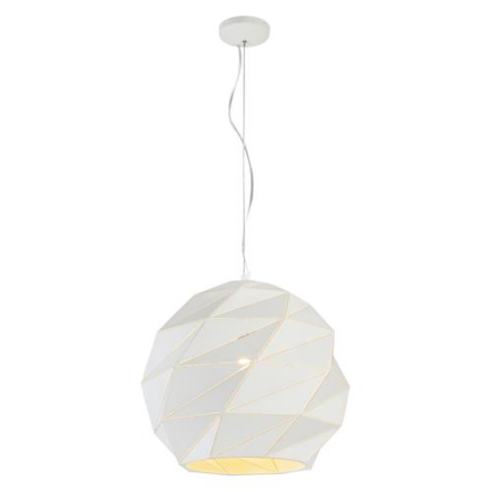 Light Prestige Reus LP-8069/1P L WH lampa wisząca kula metal biała 3x60W E27 42cm