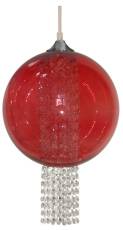 Candellux ALLANI 31-26699 lampa wisząca szklany klosz barwiony czerwony z kryształkami  1X60W E27 25 cm