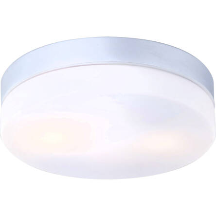 Globo plafon lampa sufitowa Vranos 32112 aluminium srebrny metalik, szkło opalizowane, IP44 24cm