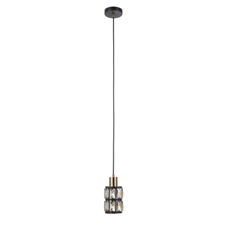 Italux Menfi  PND-44236-1-BK-GD lampa wisząca nowoczesna stalowa czarna, złota, klosz szkło, IP20 E27 1x40W 10cm