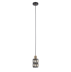 Italux Menfi  PND-44236-1-BK-GD lampa wisząca nowoczesna stalowa czarna, złota, klosz szkło, IP20 E27 1x40W 10cm