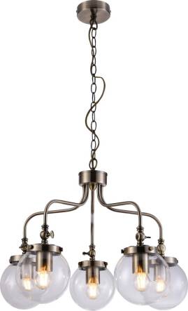 Candellux BALLET 35-70876 lampa wisząca patynowa szklany klosz 5X40W E27 55cm