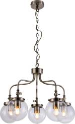 Candellux BALLET 35-70876 lampa wisząca patynowa szklany klosz 5X40W E27 55cm