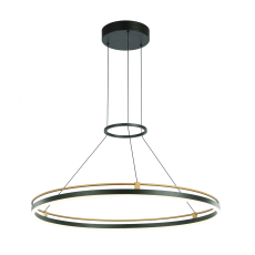 Italux Merlot  PND-54638R-28W-3K-BK-GD lampa wisząca nowoczesna stop metali, czarna, złota  okręg 3000K LED 28W IP20 60 cm