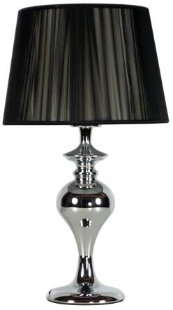 Candellux GILLENIA 41-21413 lampa stołowa czarna srebrny abażur 1x60W E27 24cm