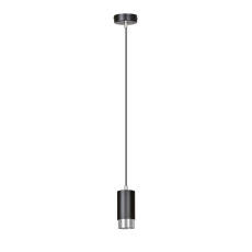 Emibig FUMIKO 1 BL/CHROME 816/1 lampa wisząca designerski spot czarny tuba srebrny pasek 1x30W Gu10 8cm