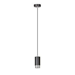 Emibig FUMIKO 1 BL/CHROME 816/1 lampa wisząca designerski spot czarny tuba srebrny pasek 1x30W Gu10 8cm
