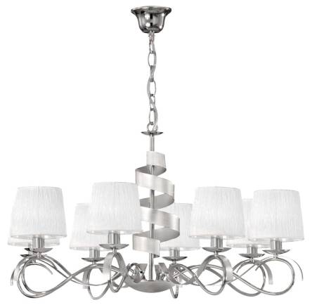 Candellux DENIS 38-23452 lampa wisząca chrom abażur 8X40W E14 CHROM 80cm