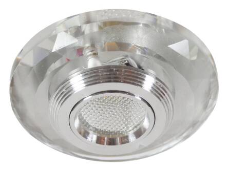 Candellux SS-36 AL/TR oprawa do wbudowania stropowa 3W LED COB 230V wielokąt stożkowa szlifowana szkło transparentne 7,4cm
