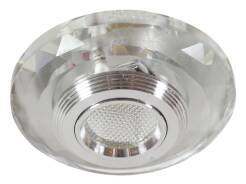Candellux SS-36 AL/TR oprawa do wbudowania stropowa 3W LED COB 230V wielokąt stożkowa szlifowana szkło transparentne 7,4cm